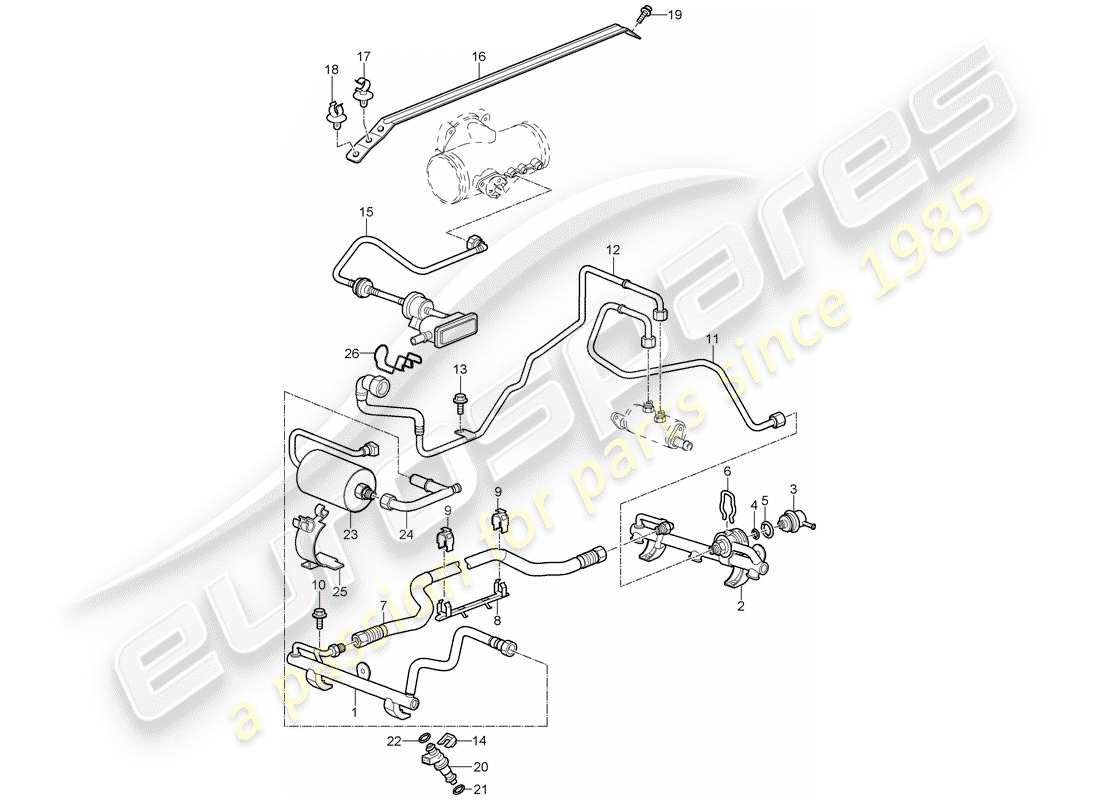 porsche 2009 997-2 turbo / gt2 tubo raccolta carburante schema delle parti