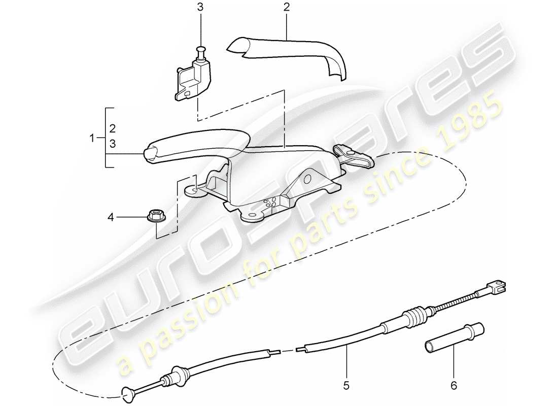 porsche 2009 997-2 turbo / gt2 diagramma delle parti del freno a mano