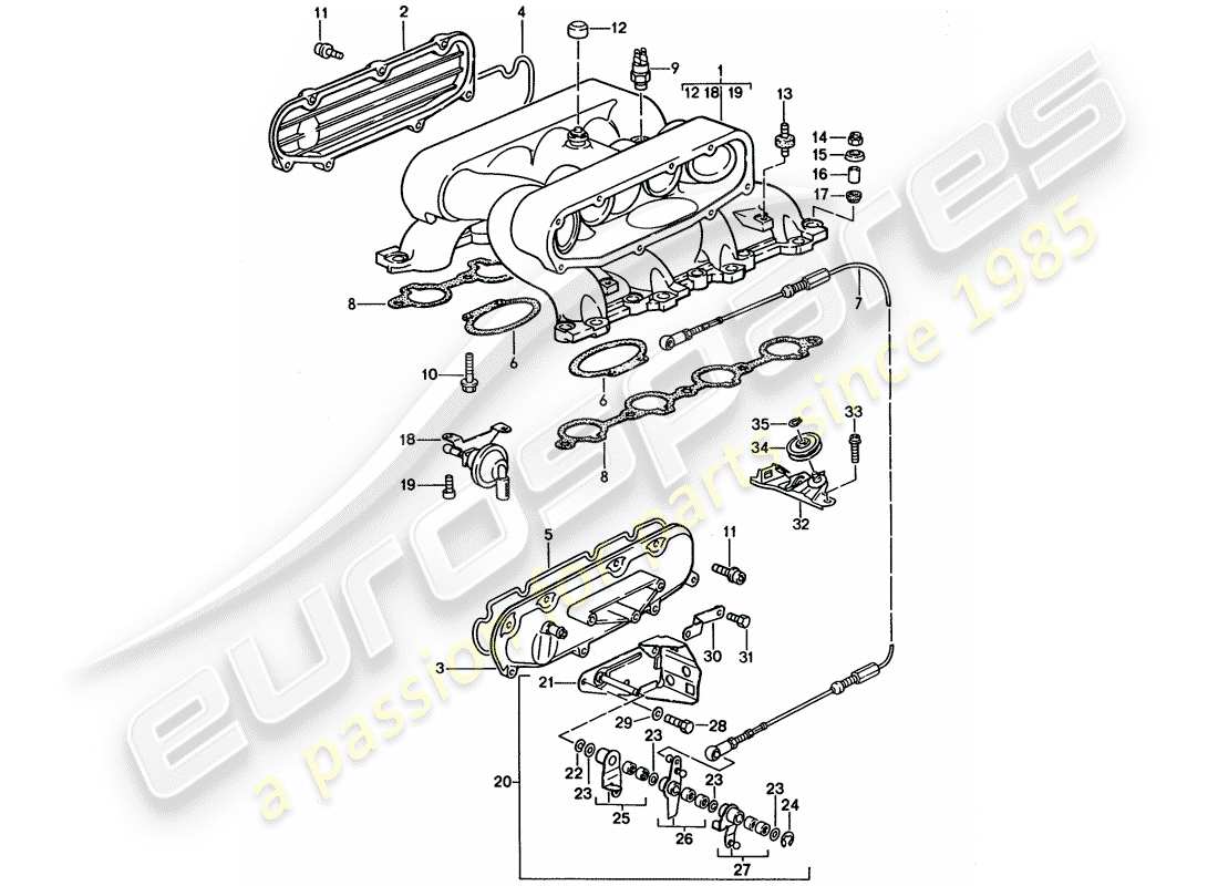porsche 1994 (928) lh-jetronic - 2 diagramma delle parti