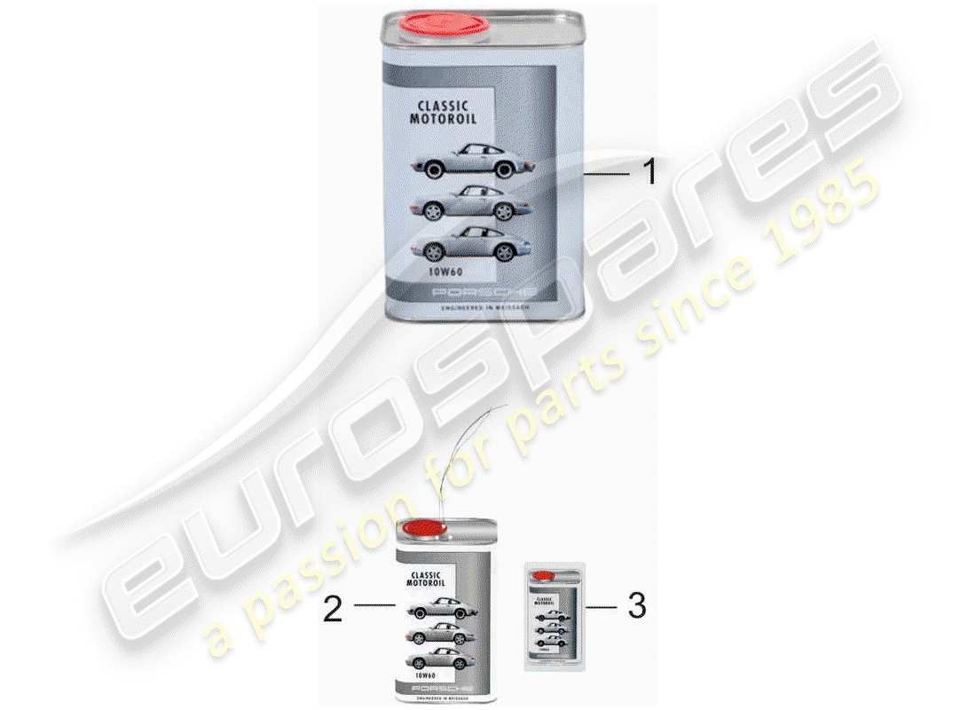 porsche 1989 (964) olio motore - porsche classico 10w60 diagramma delle parti