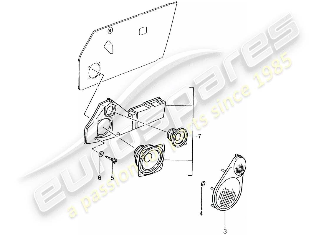 porsche 2000 (tequipment) sistema sonoro diagramma delle parti