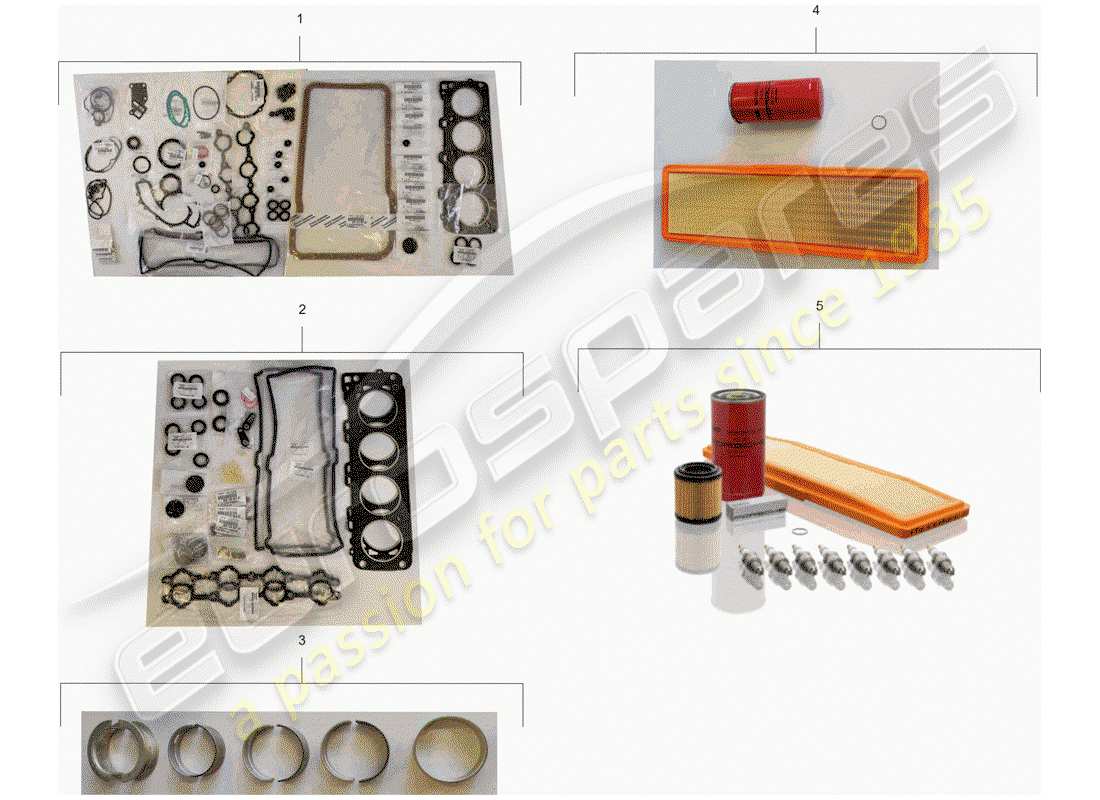 porsche 1994 (928) kit di riparazione - set guarnizioni - set manutenzione schema delle parti