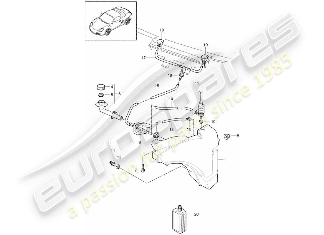 porsche 2012 (987 boxster) gruppo rondella diagramma delle parti