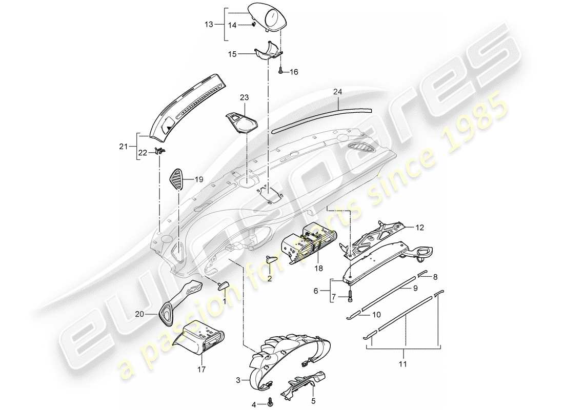 porsche 2009 997-2 turbo / gt2 accessori schema delle parti