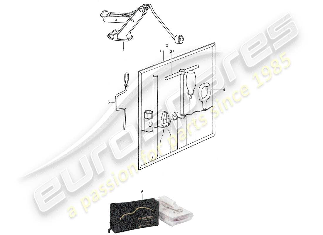 porsche 1994 (968) accessori - attrezzo - kit pronto soccorso diagramma delle parti
