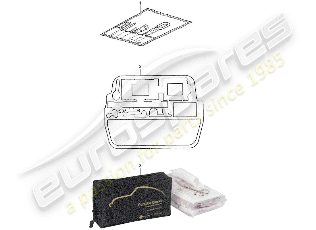 porsche 2005 (996 gt3) strumento - estintore diagramma delle parti