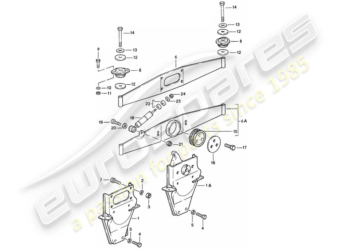 porsche 1987 (911) sospensione del motore diagramma delle parti