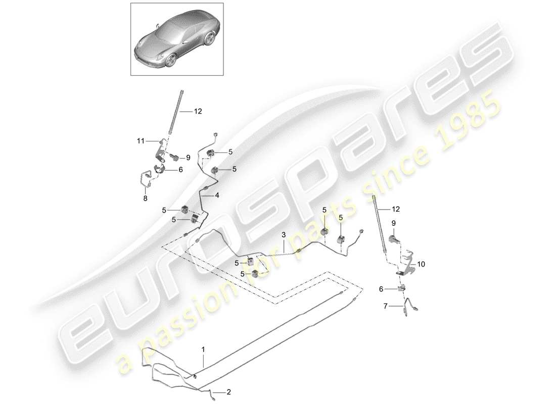 porsche 2013 (991-1) diagramma delle parti linea freno