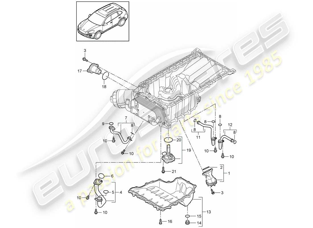porsche 2017 (cayenne e2 92a) collettore di aspirazione diagramma delle parti