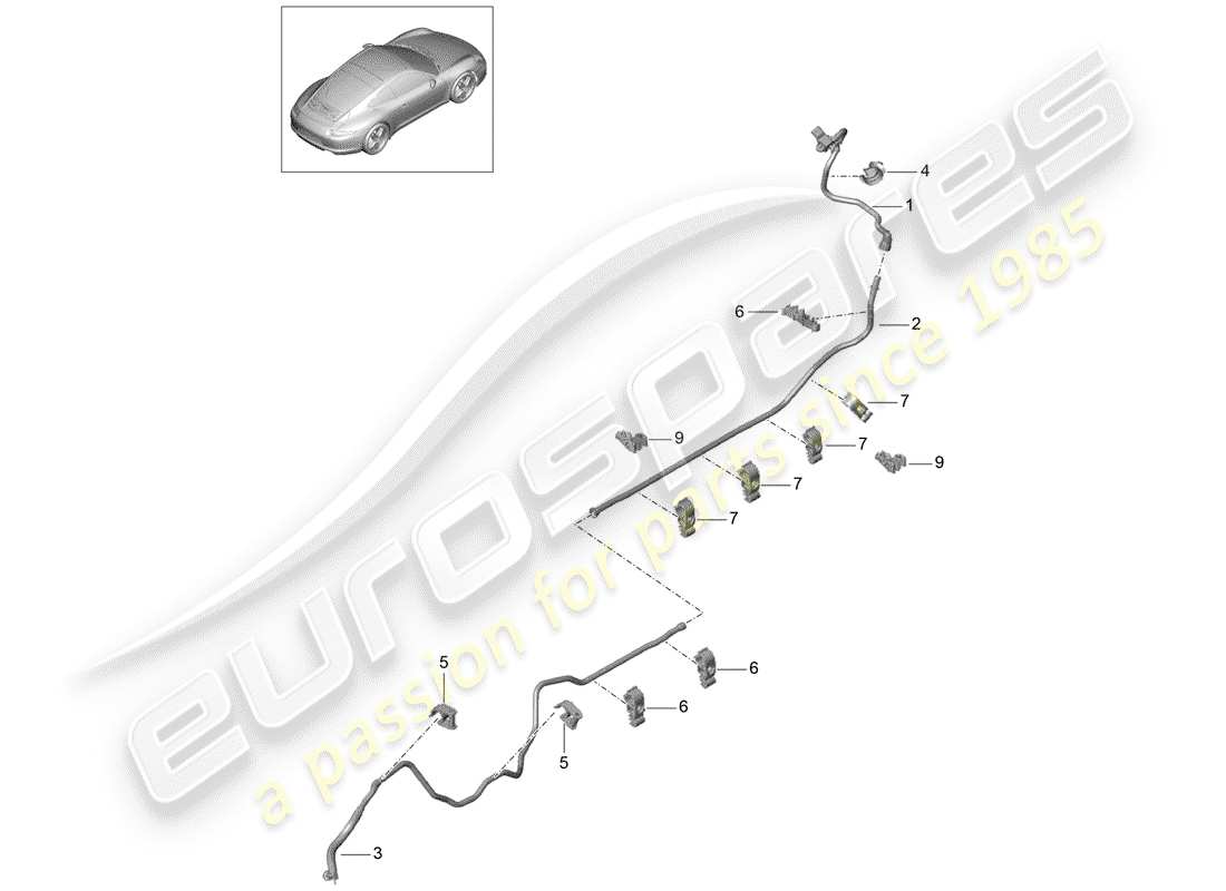 porsche 2014 (991-1) linea del vuoto diagramma delle parti