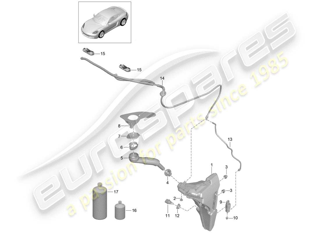porsche 2017 (718 cayman) gruppo rondella diagramma delle parti