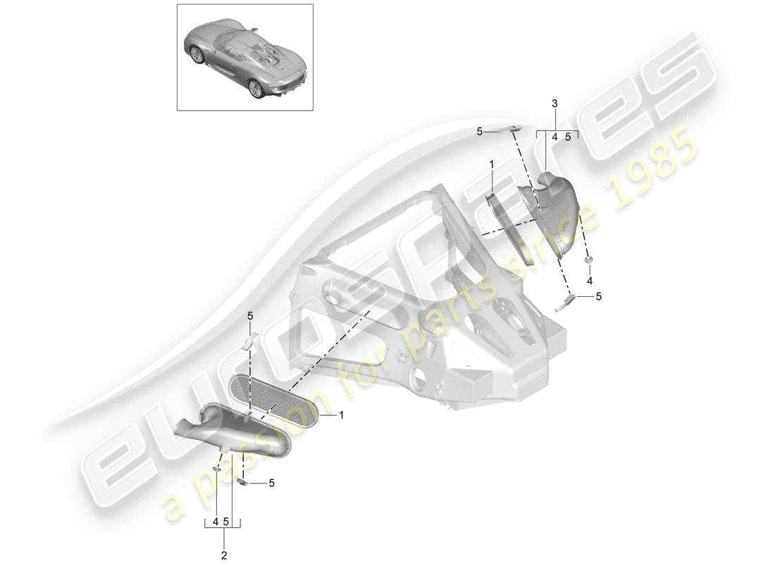 porsche 2015 (918 spyder) sistema di depurazione dell'aria diagramma delle parti