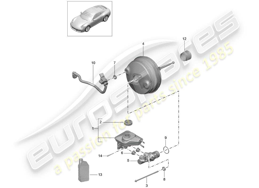 porsche 2017 (991-2) pompa freno diagramma delle parti