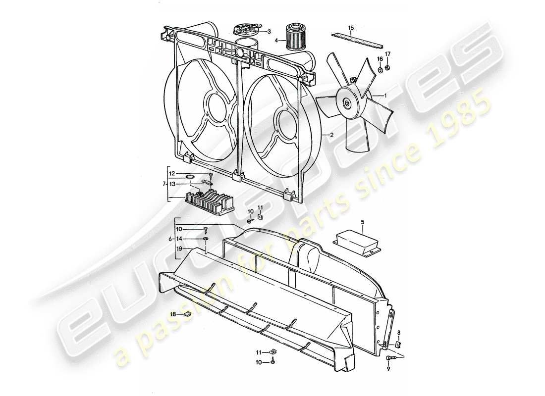 porsche 1994 (928) raffreddamento ad acqua 2 diagramma delle parti