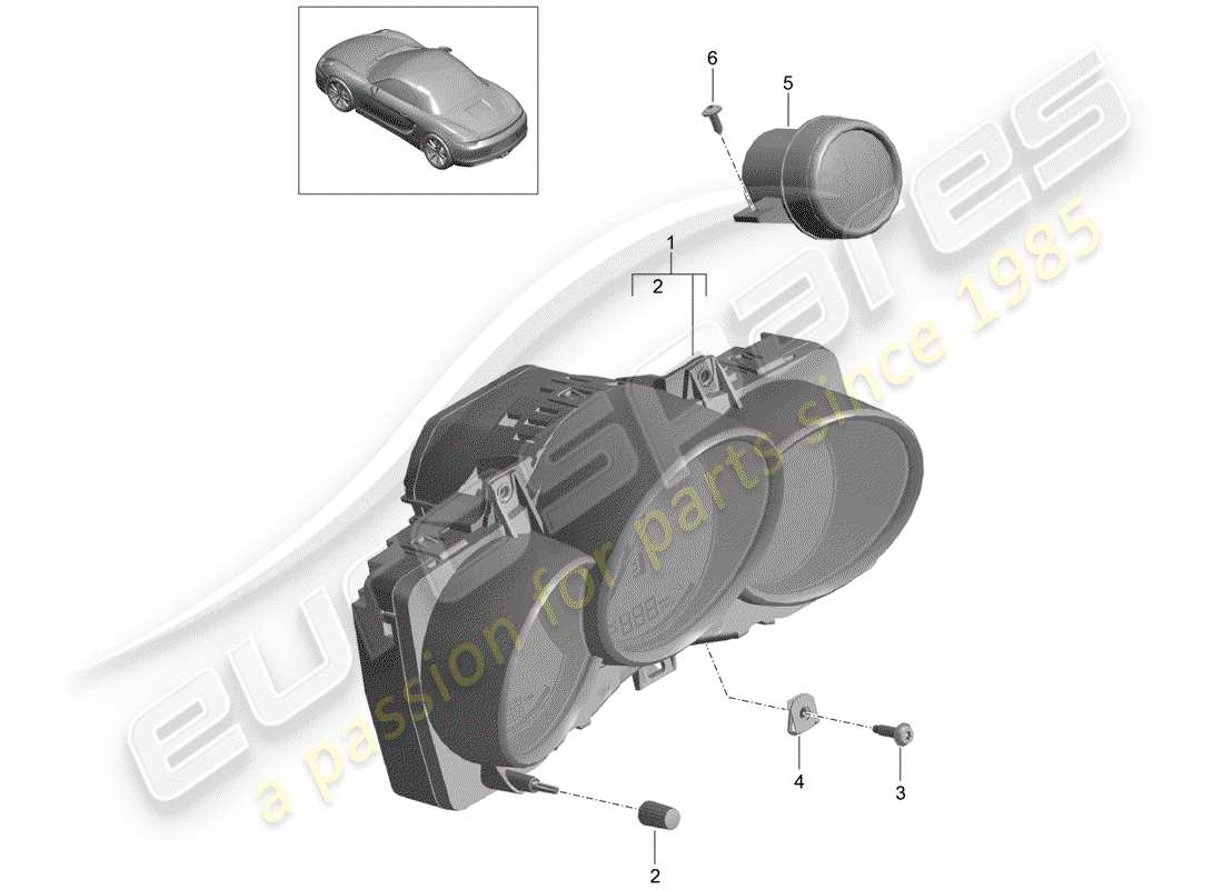 porsche 2016 (981 boxster) strumenti diagramma delle parti