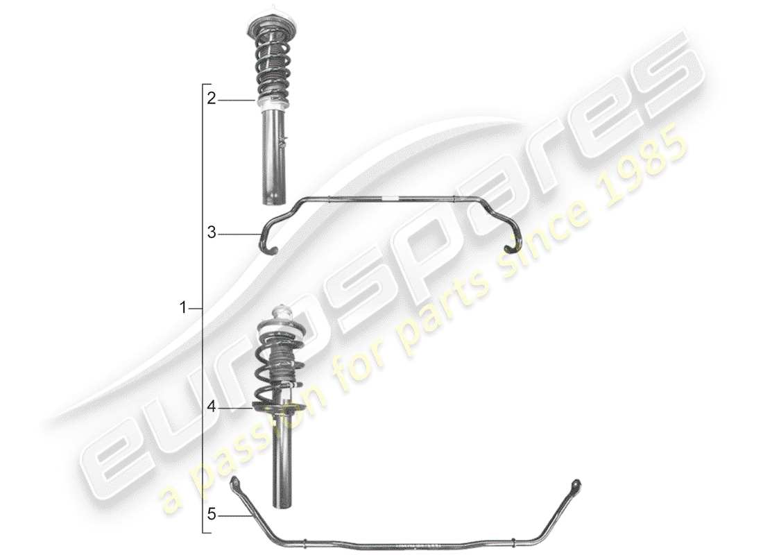 porsche 2012 (tequipment 98x/99x) kit sospensioni sportive schema delle parti
