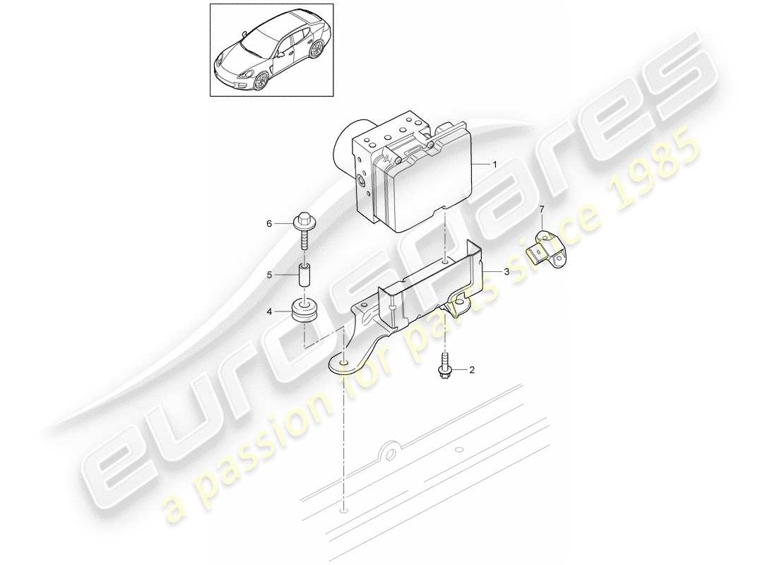 porsche 2016 (panamera 970) unità idraulica diagramma delle parti