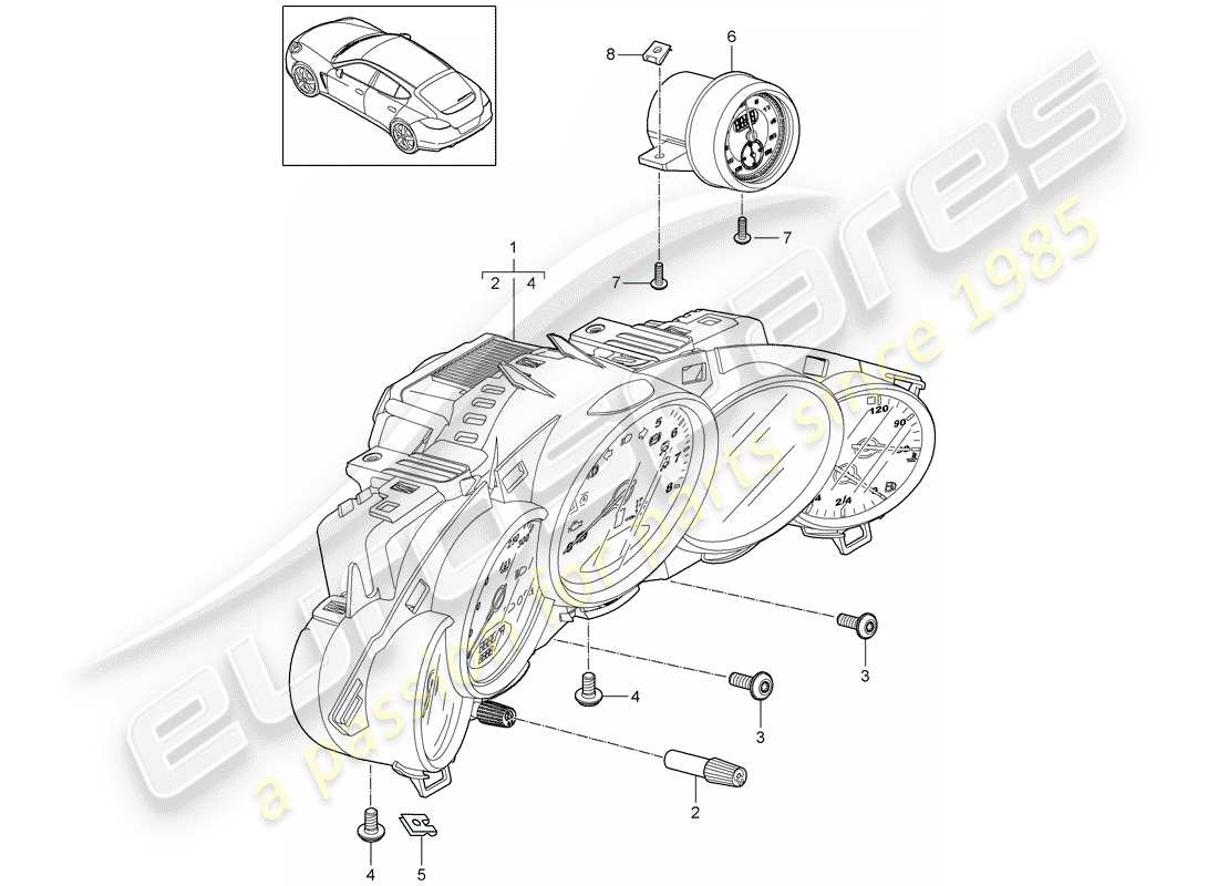 porsche 2016 (panamera 970) strumenti diagramma delle parti
