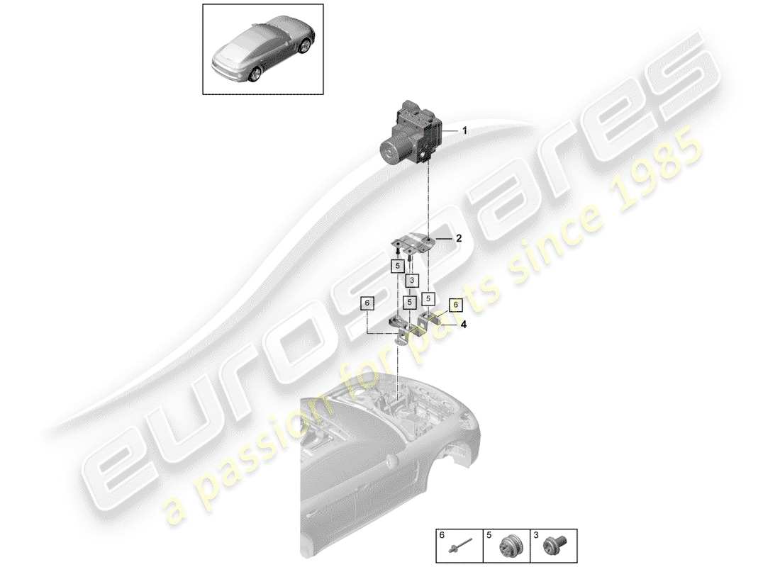 porsche 2017 (panamera 971-1) unità idraulica diagramma delle parti