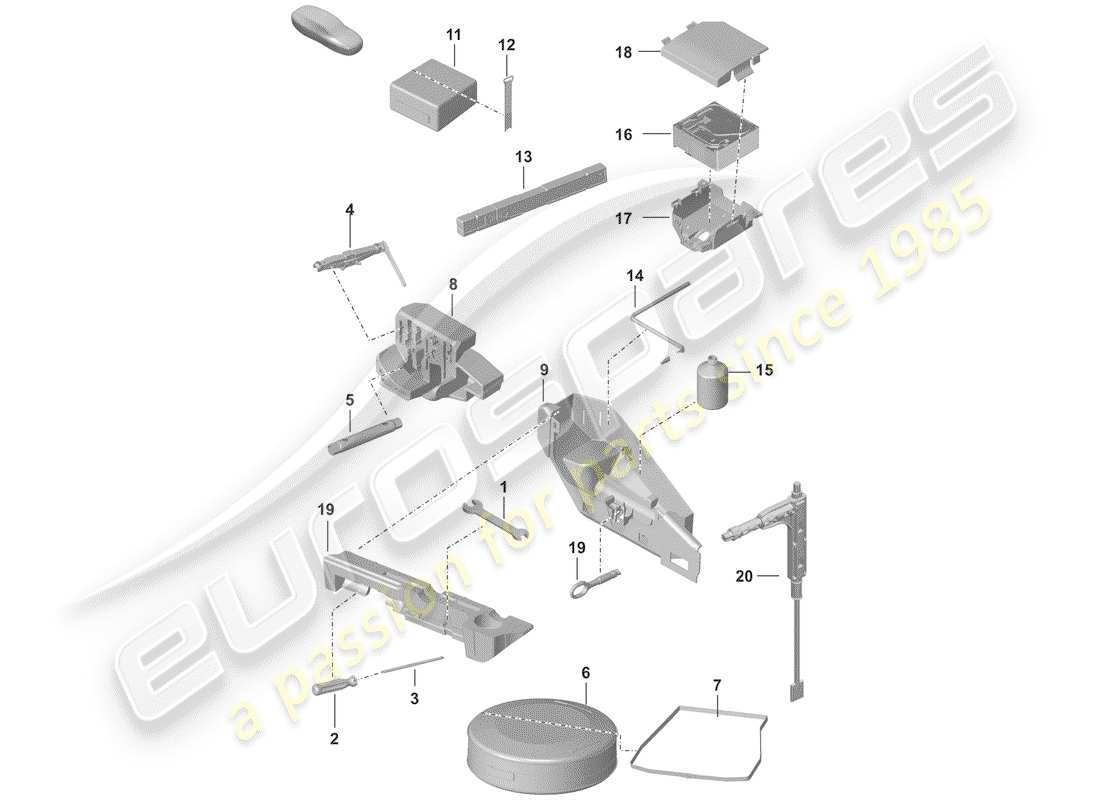 porsche 2020 (992-1) attrezzo diagramma delle parti