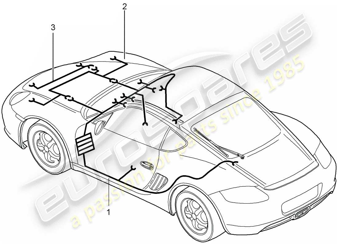 porsche 2008 (987 cayman) cablaggi diagramma delle parti