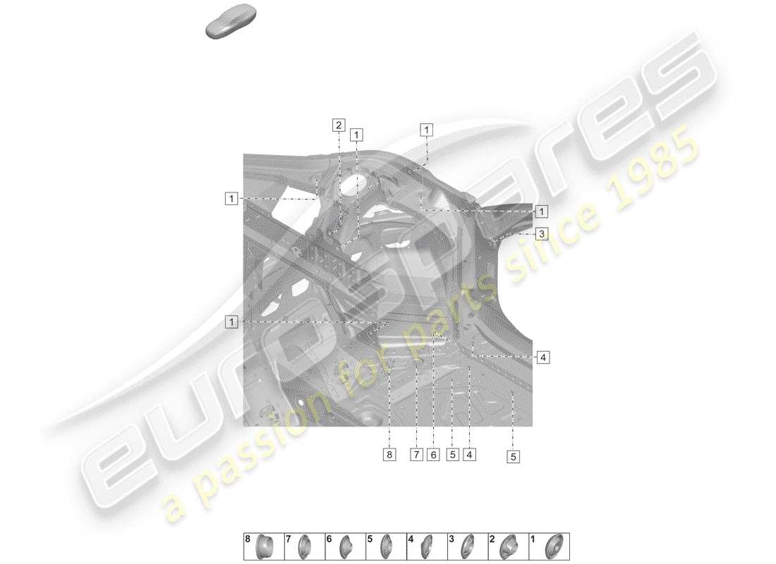 porsche 2020 (992-1) tappi per il corpo diagramma delle parti