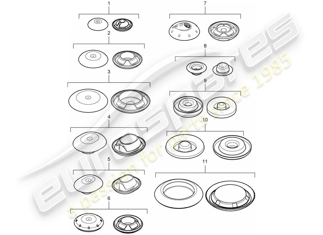 porsche 2010 (cayenne e1 9pa) tappo diagramma delle parti