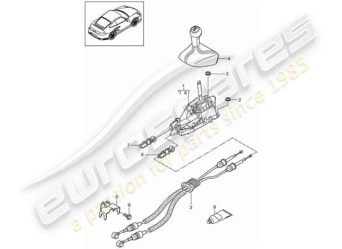 porsche 2012 (997-2 turbo / gt2 rs) interruttore di trasmissione diagramma delle parti