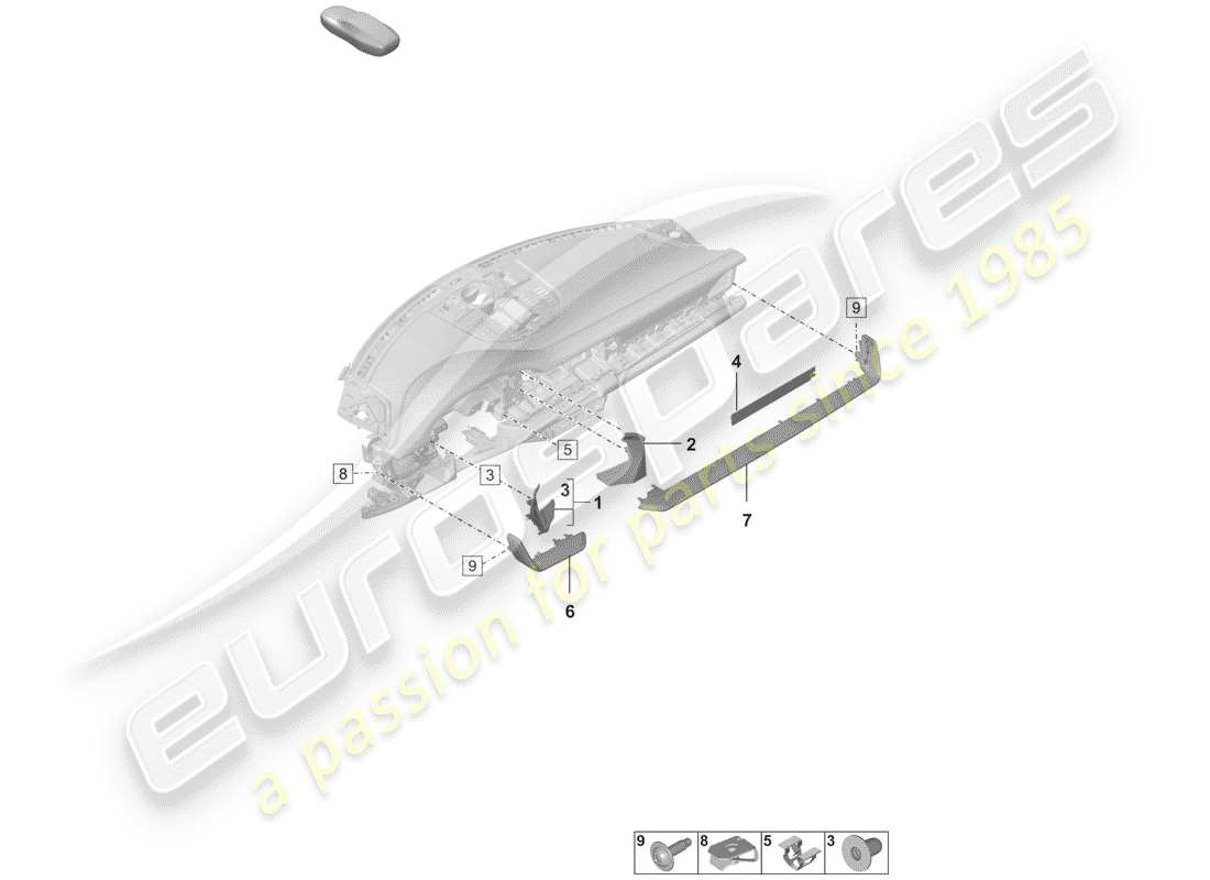 porsche 2020 (992-1) accessori diagramma delle parti