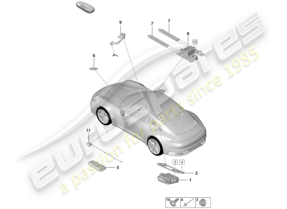 porsche 2020 (992-1) singole parti diagramma delle parti