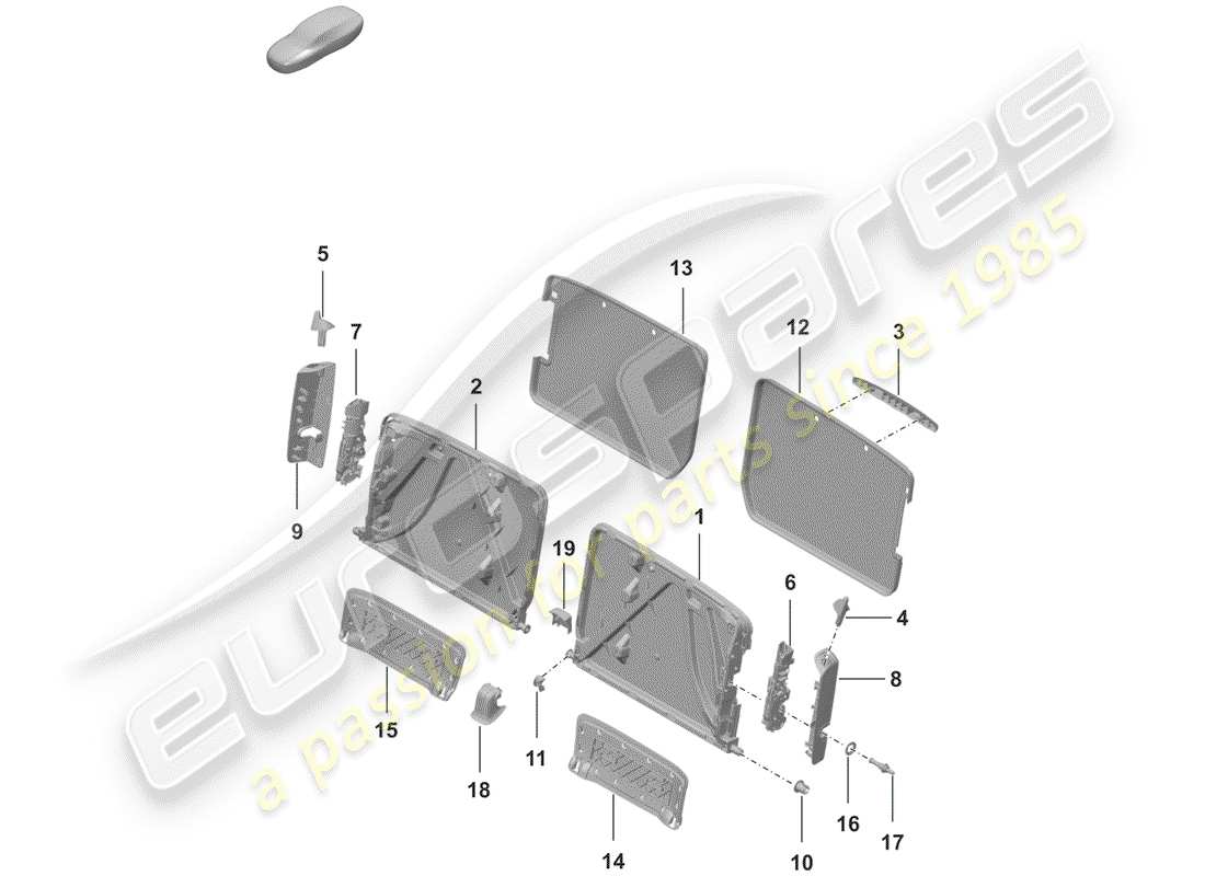 porsche 2020 (992-1) telaio - schienale diagramma delle parti