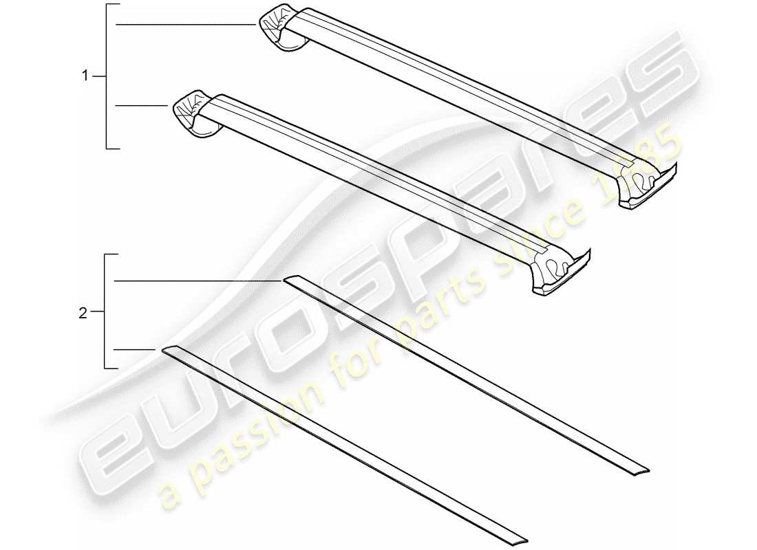 porsche 2006 (tequipment cayenne) portapacchi sul tetto diagramma delle parti