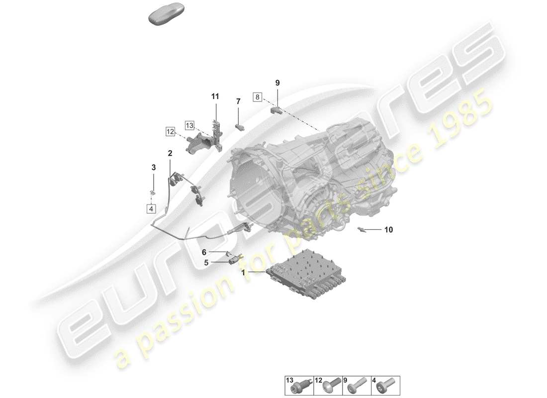 porsche 2019 (992-1) 8-speed cambio a doppia frizione diagramma delle parti