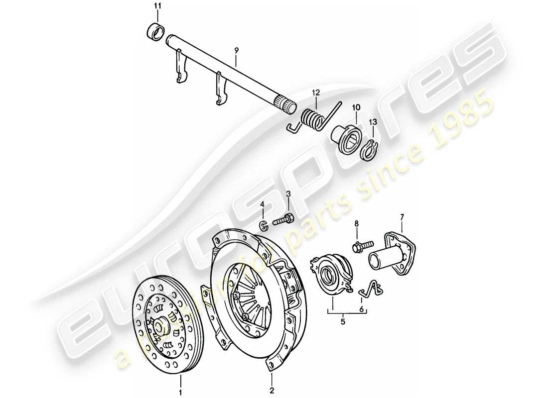 porsche 1977 (924) frizione diagramma delle parti