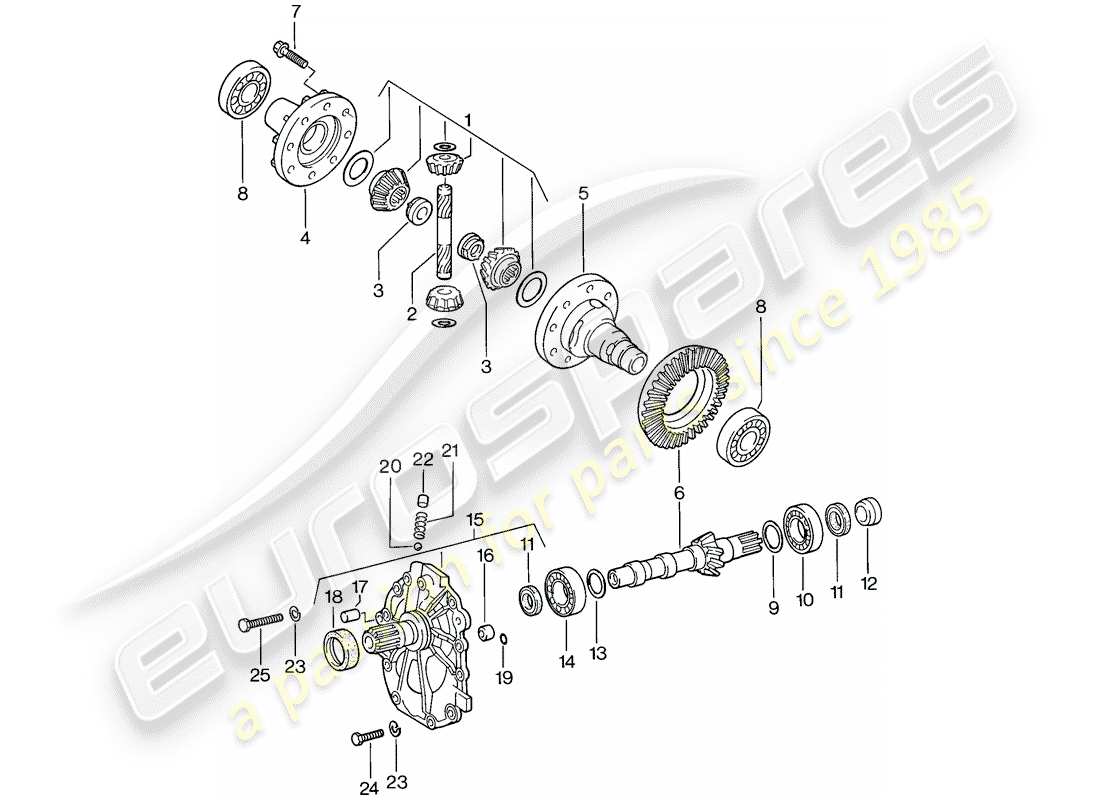 porsche 1978 (924) differenziale - cambio automatico diagramma delle parti