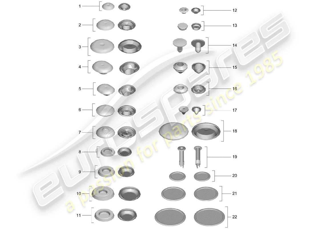 porsche 991 gen. 2 (2020) diagramma delle parti della spina