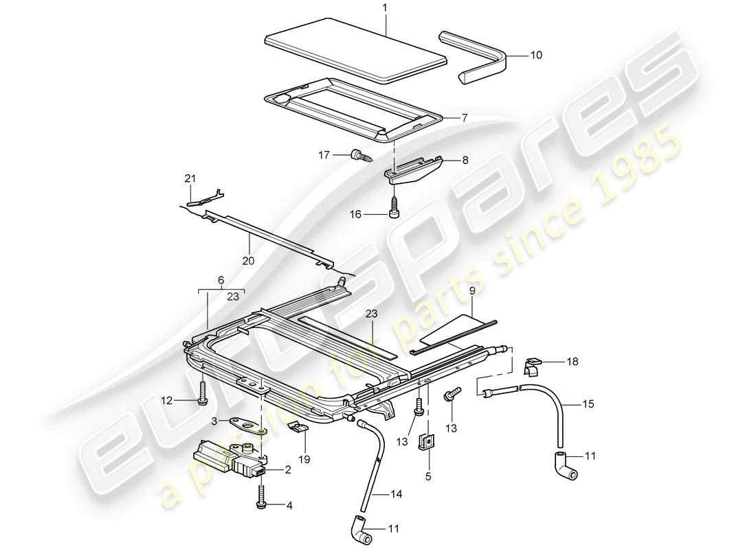 porsche 2007 (997-1) tetto apribile diagramma delle parti