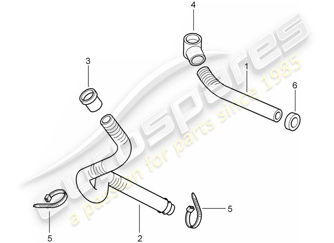 porsche 2003 (996 turbo / gt2) tubo di scarico acqua - supporto - assorbitore acqua - riscaldatore - condizionatore d'aria schema delle parti