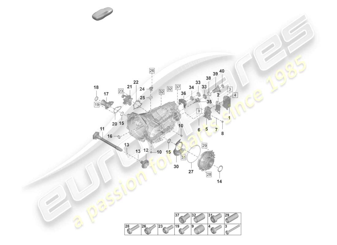 porsche 2020 (992-1) cambio manuale parti singole diagramma delle parti