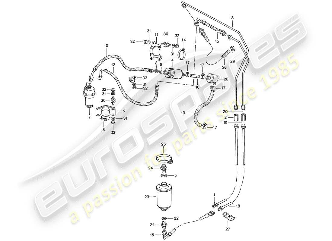 porsche 1979 (924) sistema di alimentazione - f 92-49100 001>> - f >> 92-49103 157 diagramma delle parti