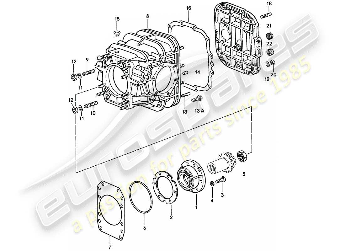 porsche 1980 (928) differenziale - 1 - cambio automatico diagramma delle parti