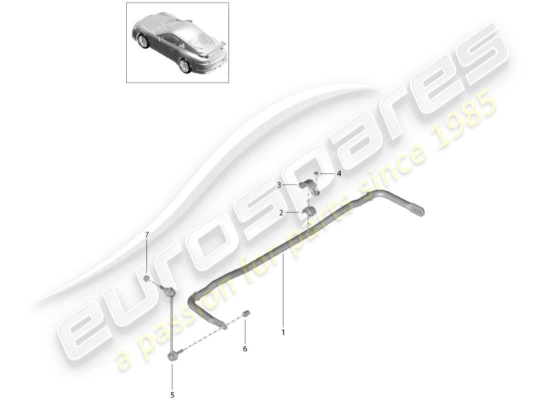 porsche 2014 (991-1 r/gt3/rs) stabilizzatore diagramma delle parti