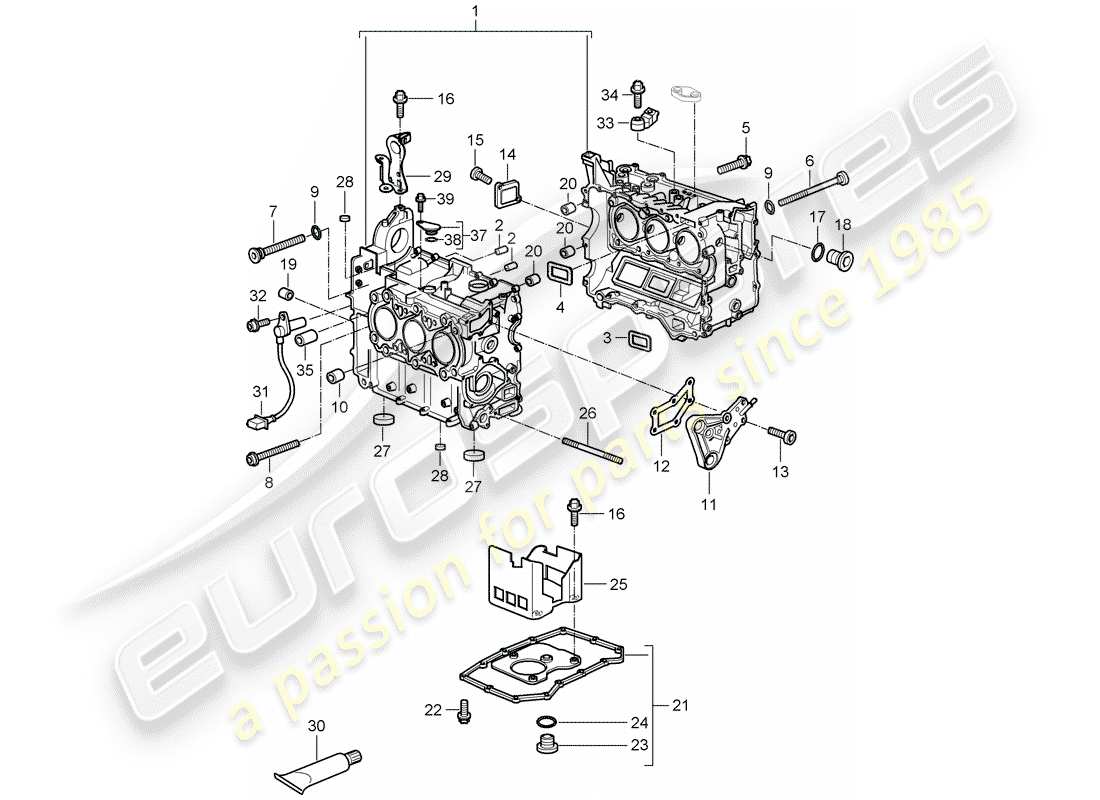 porsche 2007 (997-1) basamento diagramma delle parti