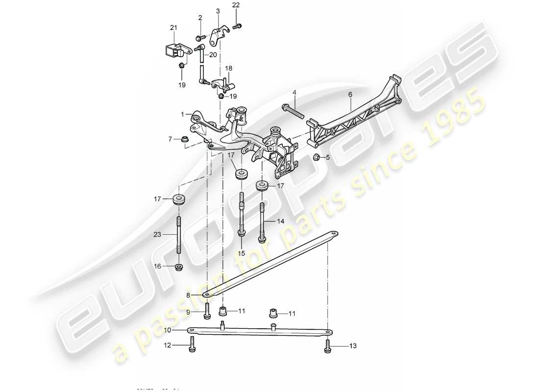 porsche 2007 (997-1) asse posteriore diagramma delle parti