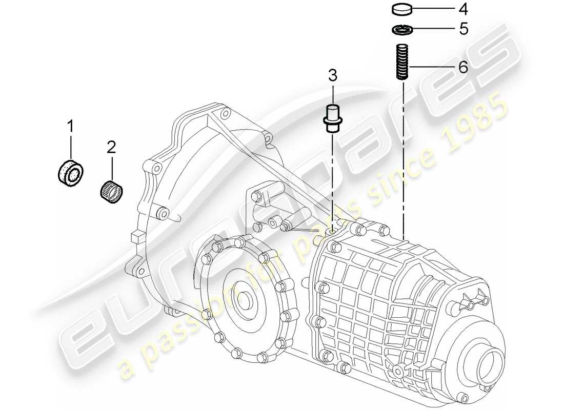 porsche 2003 (986 boxster) trasmissione - parti singole - d - mj 2000>> schema delle parti