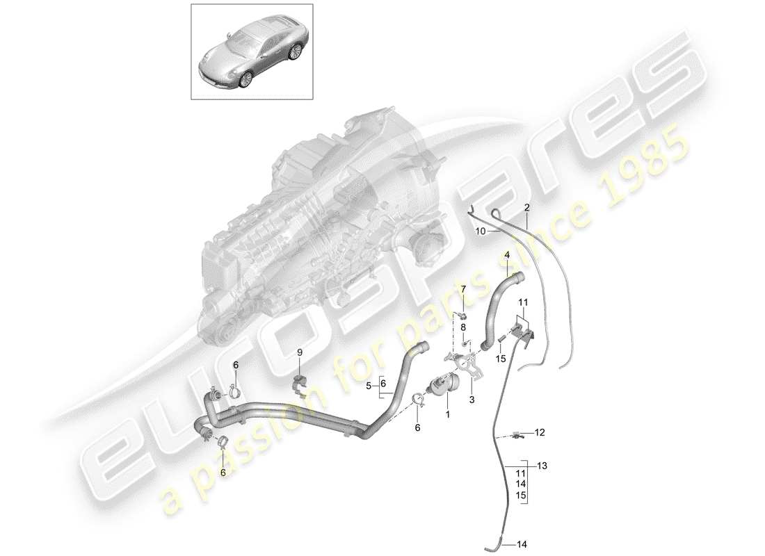 porsche 2017 (991-2) schema delle parti del cambio manuale