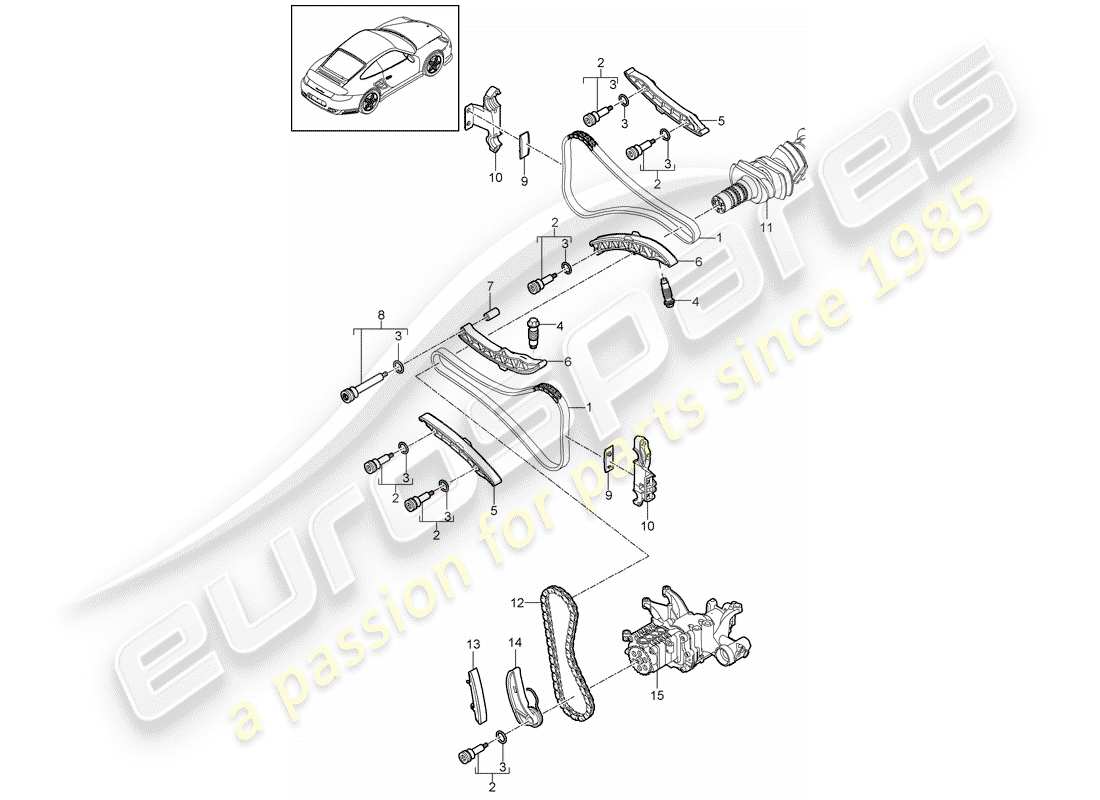 porsche 2012 (997-2 turbo / gt2 rs) controllo della valvola diagramma delle parti