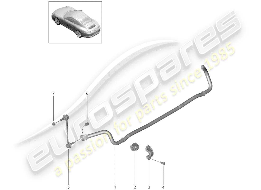 porsche 2019 (991-2) stabilizzatore diagramma delle parti