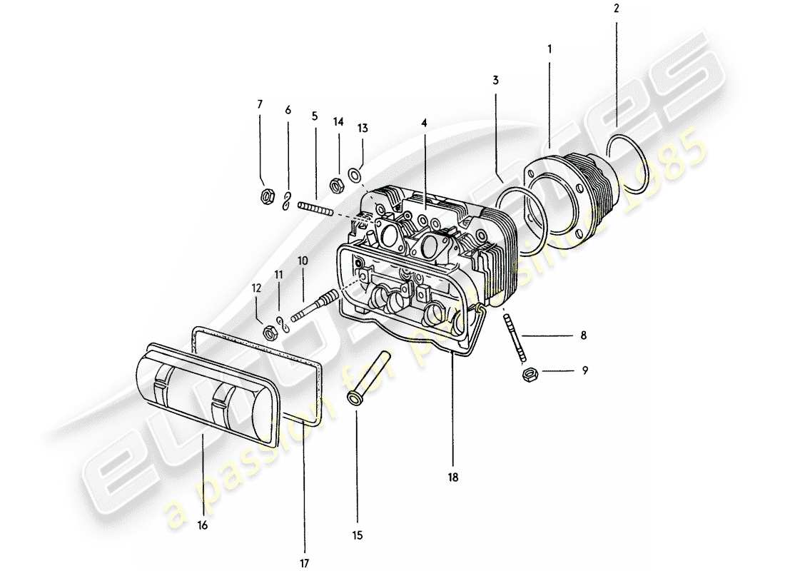 porsche 1976 (914) testata diagramma delle parti
