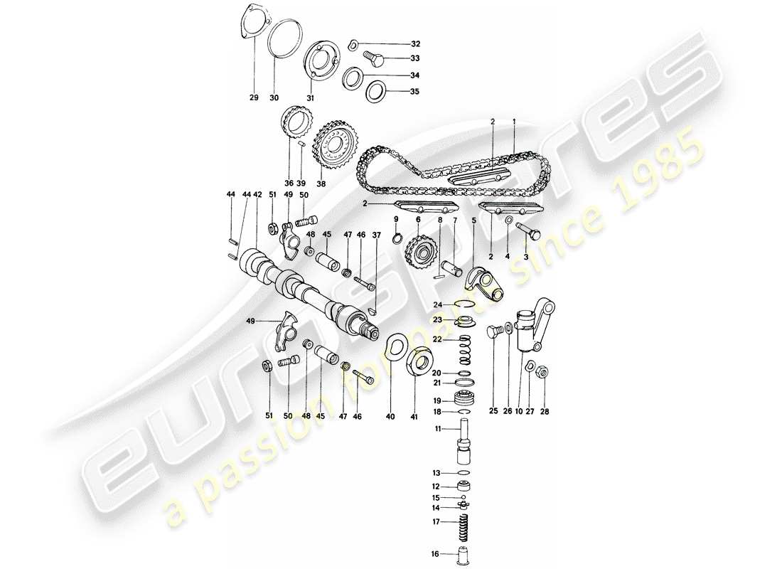 porsche 1976 (914) controllo della valvola diagramma delle parti